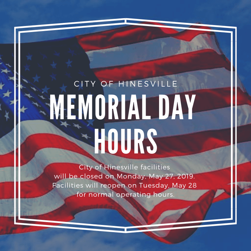 Memorial Day Hours